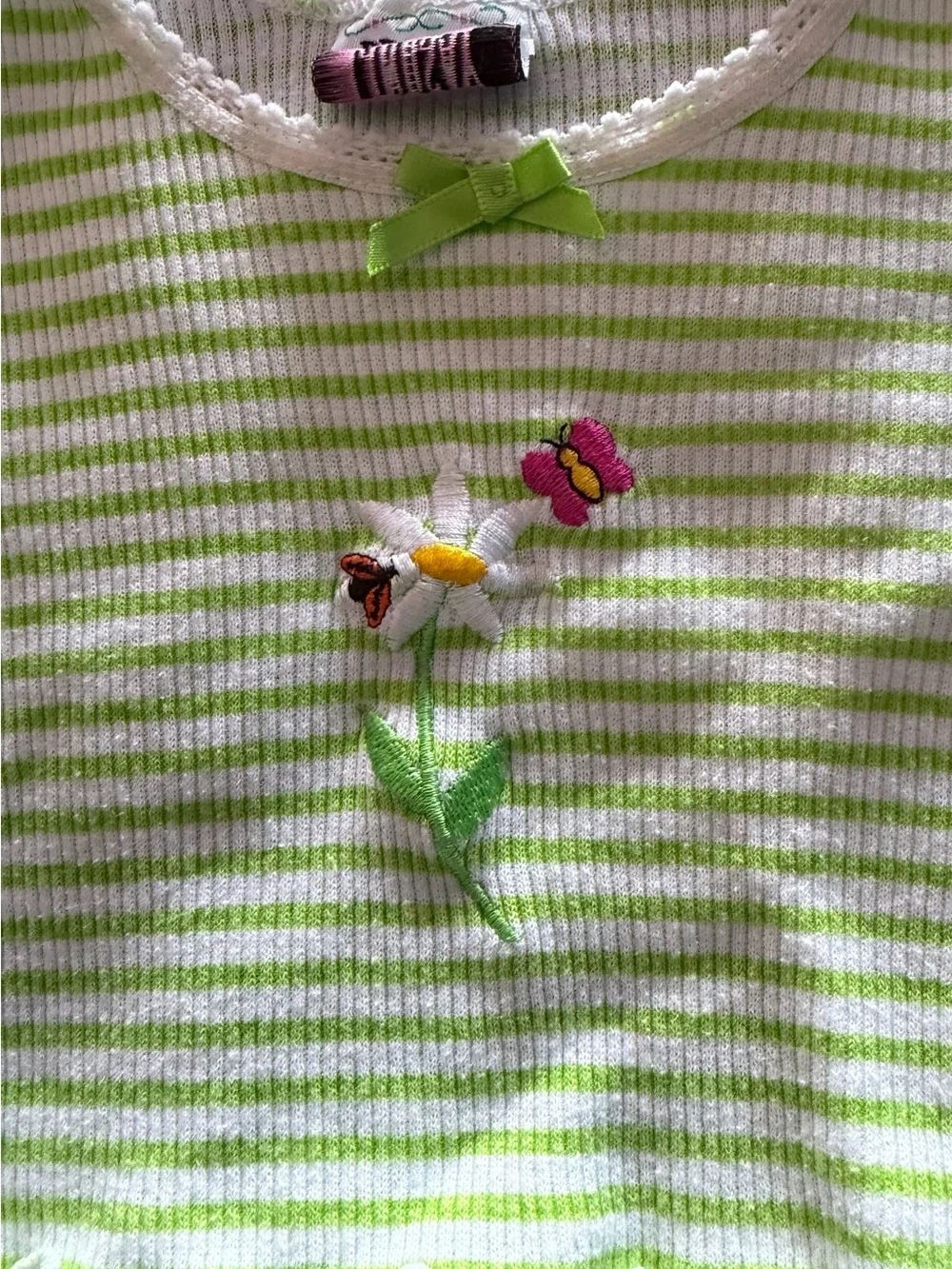 Kids Two-Piece Matching Set - Green Striped Top & Floral Shorts